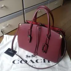 COACH　クーパーキャリオール　グラブタンレザー　2WAY　ボルドー