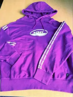 NERDY パーカー ユニセックスMゆったりサイズパープル中古美品のサムネイル
