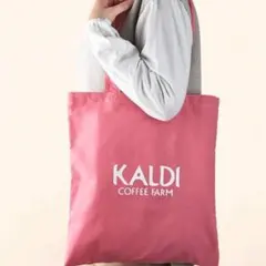 KALDI コットンエコバッグ スモーキーピンク