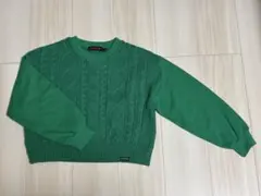 【新品】タグ付き⭐︎Lovetoxic ケーブルニット長袖 グリーン　140cm