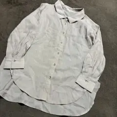 techichi 裾変形　キレイめシャツ　ベージュ