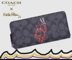 再入荷　COACHコーチシグネチャーキースヘリング長財布