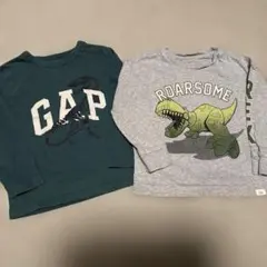 GAP 恐竜プリント 長袖カットソー 2枚セット 4歳