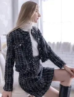 clear ノーカラーツイード セットアップ