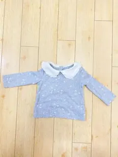 babyGap リボン柄長袖グレーシャツ 12-18month(約80cm)