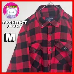 usa古着 ARCHITECT ネルシャツ M バッファローチェック 赤黒