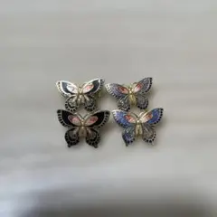 蝶型ブローチ4個セット