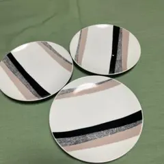 Noritake ストライプデザイン皿 3枚セット