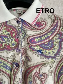 エトロ　ETRO  イタリー製　ポロシャツ　ペーズリー　美品　M