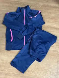 アンダーアーマー ネイビー ピンク ジャージ 140 150 女の子