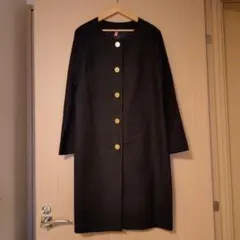 【☆美品☆】ナノ・ユニバース★金ボタン付きノーカラーロングコート