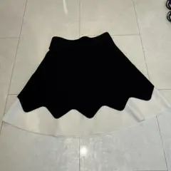 ZARA BASIC フレアスカート 黒/白 XS