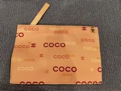 CHANEL COCOロゴ　クラッチ　ポーチ　キャンバス　ピンク