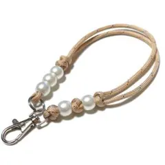 【内周約30cm】パラコード　パール　ハンドストラップ
