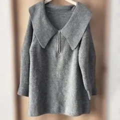 Heather グレー ニットセーター Fサイズ