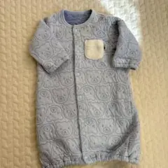 クマ柄 ライトブルー ロンパース