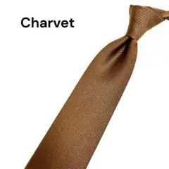 美品 Charvet／シャルべ／ジャガードタイ／ブラウン無地／フランス製のサムネイル