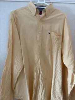 【古着】TOMMY HILFIGER 長袖シャツ Lサイズ イエロー