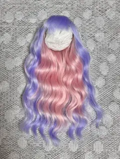 6-7インチ◆パープル×ピンクインナーカラーロングウェーブ
