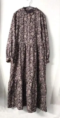 grove☆【匿名配送】Lサイズ　フラワープリント長袖ワンピース