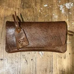 kudu革長財布 秋色 キャメル ブラウン アメカジウォレット #428