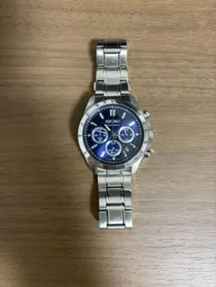 稼動】 SEIKO 腕時計 メンズ 青文字盤 シルバー クロノグラフ - メルカリ