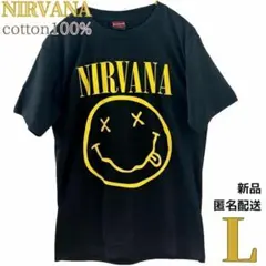 新品人気！NIRVANAバンドTシャツ Lサイズ スマイル ロックTシャツ 綿