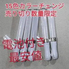 電池付き最安値!ペンライトシルバー5本コンサートライト15色カラーチェンジ!