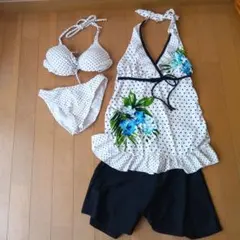 水玉模様セパレート水着4点セット　Mサイズ