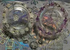 猫チャーム付きブレスレット・猫型リング３点セット