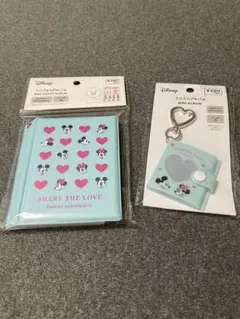ミッキー ミニー ミニアルバム 水色シール付き
