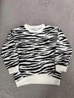 新品未使用 ゼブラ柄 トレーナー 裏起毛 95サイズ