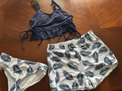SHEIN リーフ柄 セパレート水着 3点セット