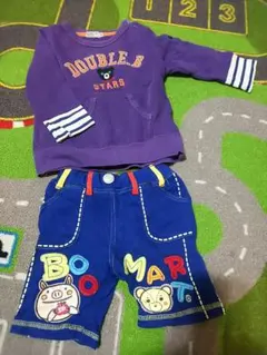 ミキハウス ダブルビー トレーナー 80 ブーマート 上下セット