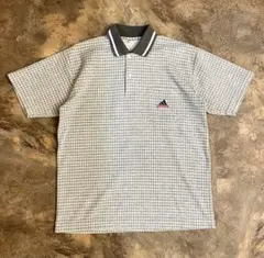 90s adidas ブロックチェック ポロシャツ パフォーマンスロゴ