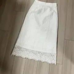 値下げBLENHEIM ブレンヘイムホワイトロングレーススカート白 Sのサムネイル