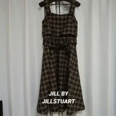 【JILL BY JILLSTUART】チェック柄 ロングワンピース ベルト付き