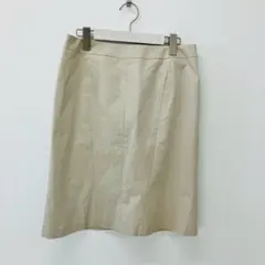 【a0353】INDIVI 膝丈フレアスカート アイボリー セレモニー L