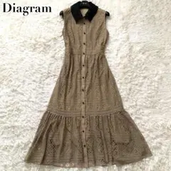 未使用級✨ダイアグラム 現行 ワンピース 2way 刺繍 フレア レース 38