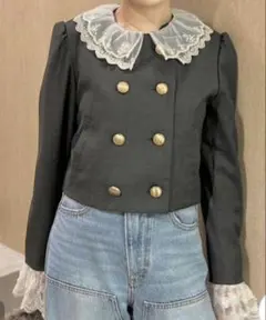 LILY BROWN スカラップビジューアタッチドジャケット CGRYのサムネイル