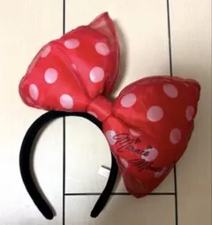 極美品♥レア商品 ディズニー ミニーちゃんサイン ビッグリボンカチューシャ⋈˖*