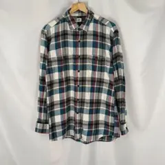 UNIQLO　ネルシャツ　XL　グレー　ホワイト　ブルー系　レッド　B3912