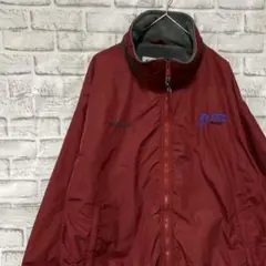 コロンビア　ナイロンジャケット中綿　レッドL ロゴ刺繍アウトドア0121