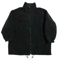 オールド USA古着 90s リバーシブル フリースジャケット 黒 シルク