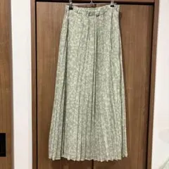 earth music&ecology ミント プリーツスカート　花柄スカート
