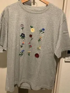 UNIQLO jw anderson Tシャツ　フラワー　ボタニカル　刺繍