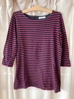 BACK NUMBER 五分袖ストライプTシャツ Lサイズ