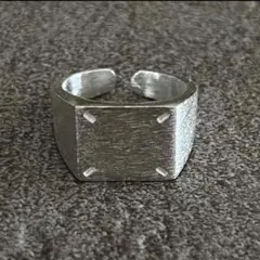 S925 刻印あり スクエア オープンリング メキシカン ヴィンテージ