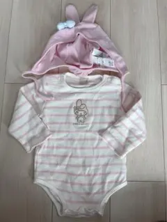 プティマイン サンリオ マイメロ ロンパース 帽子付き 80サイズ