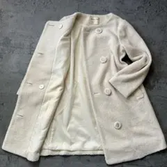 極美品 フランシュリッペ ノーカラー ボア コート 人気 いちご刺繍のサムネイル
